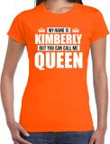 Bellatio Decorations Shoppartners Bv Naam cadeau t-shirt - my name is Kimberly - but you can call me Queen - oranje - dames - koningsdag - verjaardag - sport L
