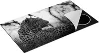 Chefcare Inductie Beschermer Luipaard Zwart Wit 95x55 cm