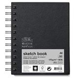 Winsor & Newton 6673001 Carnet de croquis à spirale - 50 feuilles de papier à croquis, 170g/m² avec feuilles micro-perforées en A6