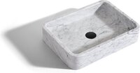 Mawialux opzet waskom Carrara marmer 50x36 cm Mat wit Sarah