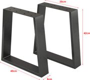 en.casa Stalen onderstel Marstal set van 2 tafelpoot 42x30-40 cm zwart mat