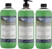 Claudius Cosmetics B.V. Body & Hair Alpenkruiden 1 liter - set van 3 stuks - met gratis pomp - 2 in 1 voor lichaam en haar.