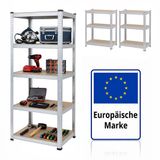Merkloos Relaxdays Stellingkast - 200x80x60 cm - 875 kg - metaal - zilver