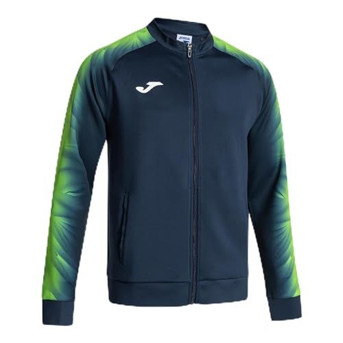 Joma Elite XI Heren Sweatshirt - Marineblauw/Neongroen - Maat XS