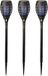 Lumineo Set van 3x stuks solar tuinfakkel - Zwart - Gekleurd Vlameffect - 12 LED - 49 cm - Zonne-energie