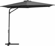 vidaXL Parasol met stalen paal 300 cm antraciet