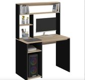 DAN Bureau met opbergplanken - Noir/Hêtre