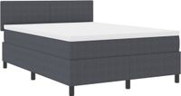 vidaXL Boxspring bed Donkergrijs en Wit 160 x 200 cm Corduroy stof