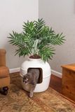 Good Pet Stuff, De originele verborgen kattenbak, kunstplanten en ingesloten kattenplantenbak, geventileerd en geurfilter, gemakkelijk schoon te maken, witte berk