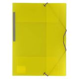grafoplás 04801260- Plastic map met elastiek en 3 flappen, kleur geel, maat DIN A4