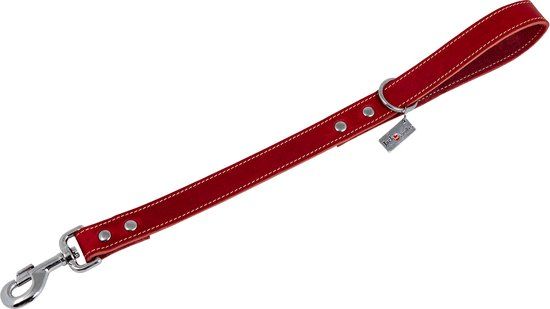 Jack And Vanilla - Korte hondenriem - Vetleer - Rood - 25mm x 50cm