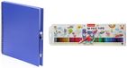 Merkloos Blauw schetsboek/tekenboek met 50 viltstiften - Tekenen/kleuren