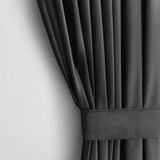 AmeliaHome Gordijn fluwelen look 140 x 270 cm antraciet 1 st. oogjesgordijn fluweel verduisteringsgordijn raamdecoratie licht glinsterend decoratief gordijn decoratief gordijn