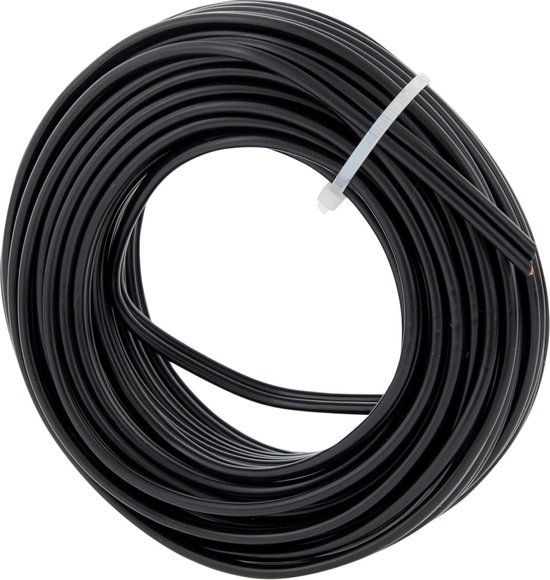 Tweelingsnoer - 10m - 2 x 0,75 mm² - Zwart - 42V