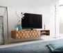DELIFE meuble TV Fevo acacia naturel 160 cm 2 portes bas flottant