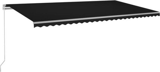 vidaXL Luifel handmatig uittrekbaar met LED antraciet 600x350 cm