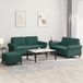 Maison Exclusive ensemble de canapé 3 pièces avec coussins, velours vert foncé