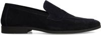 Manfield - Heren - Donkerblauwe suède loafers - Maat 43