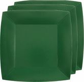 Santex Feest gebaksbordjes - donkergroen - 30x - karton - 18 cm - vierkant