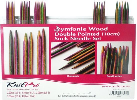 KnitPro Symfonie Wood sokkennaalden 10cm - set