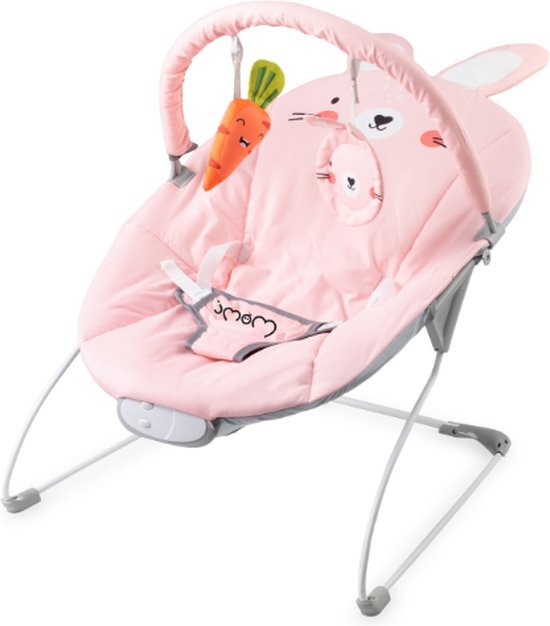 Momi GLOSSY - automatisch wipstoeltje, met muziek - Bunny roze