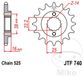 JT Sprockets Jtf740.14 Steel Voortandwiel Zilver 14t