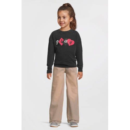 Coolcat longsleeve met printopdruk Noor donkergrijs