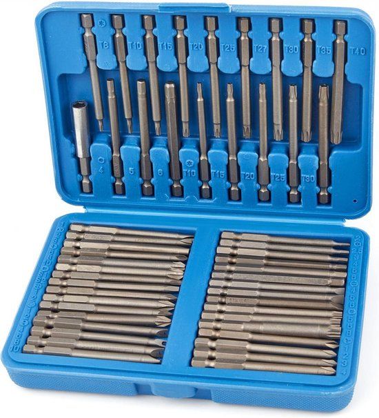 50 Delige Lange Bitset - Geschikt voor Steen, Metaal, Kunststof, Hout, Gips, Beton, Aluminium, Glas
