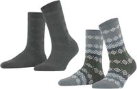 Esprit Fair Isle Sokken Dames 2-PACK 17377 0050 Meerkleurig 39-42