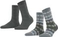 Esprit Fair Isle Sokken Dames 2-PACK 17377 0050 Meerkleurig 39-42