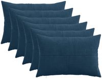 vidaXL - Kussensloop - 6 pcs - ALMELO - Marineblauw - 50 x 70 cm - corduroy