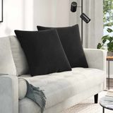 vidaXL - Zitkussens - 2 stuks - Zwart - 80 x 80 cm - Corduroy stof