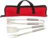 Merkloos Barbecue gereedschap set met draagtas - RVS - 4-delig - BBQ spatel/vleesvork/tang