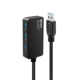 Lindy 43159 USB 3.2 Gen 1 (3.1 Gen 1) Type-A Hub - 4 Poorten - 5000 Mbit/s - Zwart