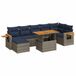 vidaXL 8-delige Loungeset met kussens, poly rattan, acacia, bruin