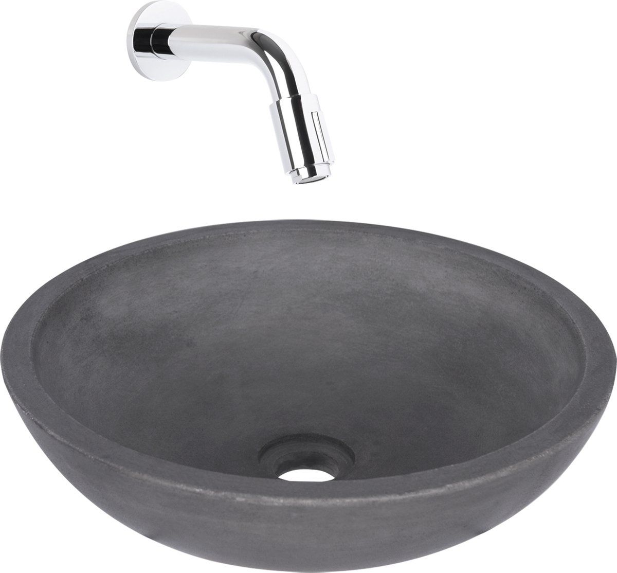 Differnz Ravano fonteinset - beton - donkergrijs - chroom