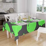 Bonamaison Tafelkleed, Anti-Mold, Sneldrogend, Waterdicht, 100% Polyester Tafellaken, Neon groene rook, 140 x 160 Cm
