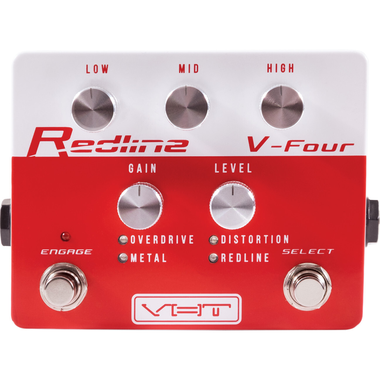 VHT AV-RL-V4 Redline V-Four overdrive / distortion effectpedaal met vier gain modi