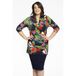 YOEK top DOLCE travelstof bleu foncé/vert/rouge