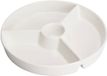 Excellent Houseware Plat à snacks / plat de service - avec compartiments - blanc - porcelaine - D26 cm