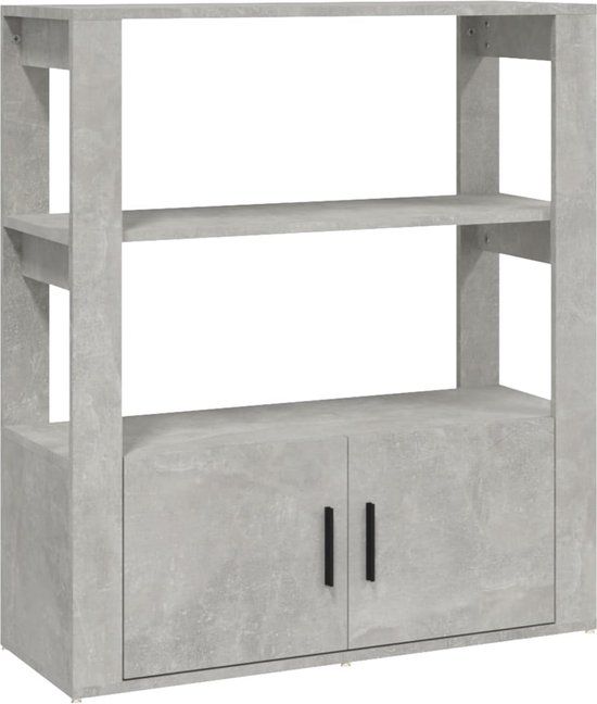 vidaXL Dressoir 80x30x90 cm Bewerkt Hout Betongrijs