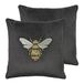 Paoletti Hortus Twin Pack veren kussens, houtskool, 50 x 50 cm