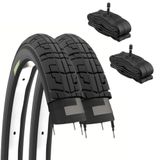 Ecovelò 2 wieldoppen 12 1/2 x 1.75 2 1/4 (47-203) + Amerika fietsbanden voor stadsfiets kinderen meisjes Mountainbike Zwart