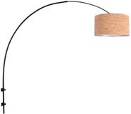 Steinhauer Wandlamp Sparkled Light 4343ZW - Zwart met Kurken Kap Ø40 cm