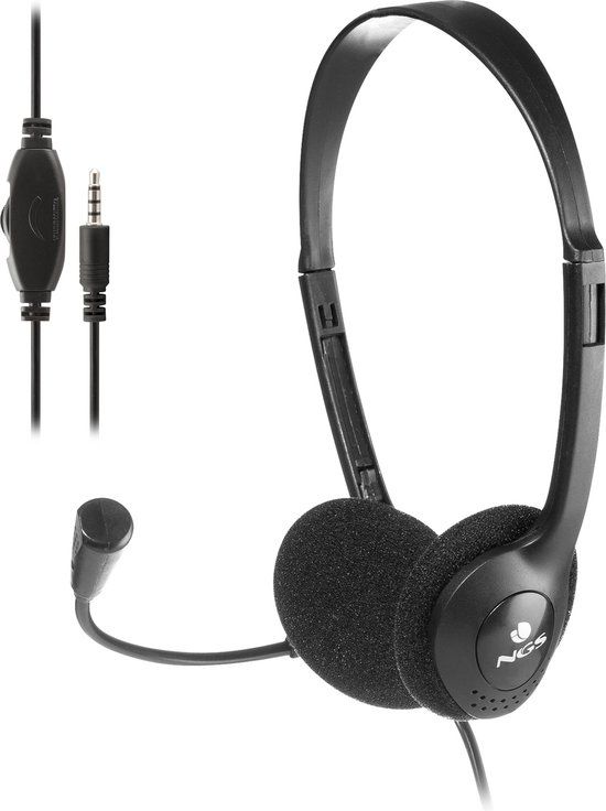 NGS Hoofdtelefoon met microfoon MS103MAX Zwart