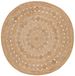 Vivaraise Tapis rond Patna 120 cm Jute Beige/naturel