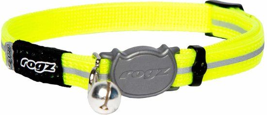 Rogz Alleycat Halsband Dayglo - Geel - S - 20-31 cm