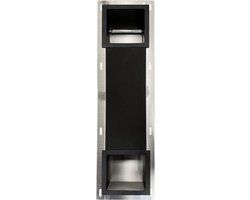 Sani Royal Inbouw Toilet Reserve Rolhouder met 1 WC Rolhouder RVS Mat Zwart