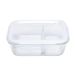 6 stuks - containers met deksel, 2 vakken, 1500 ml, 23,2 x 17,5 x 8 cm, transparant glas