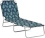 Maison Exclusive - Chaise longue pliante en acier et tissu à motifs de feuilles